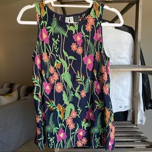 Meadow Rue Anthropologie navy w embroidery top